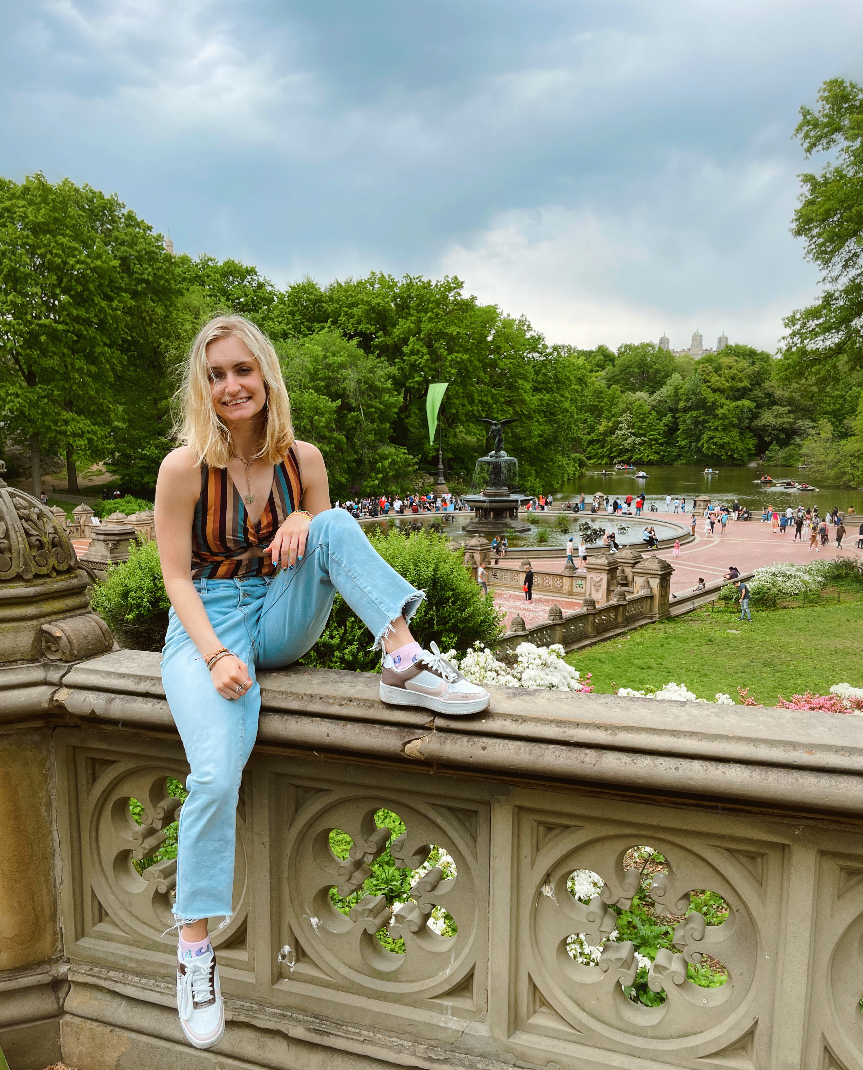 Girl sitting in Central Park