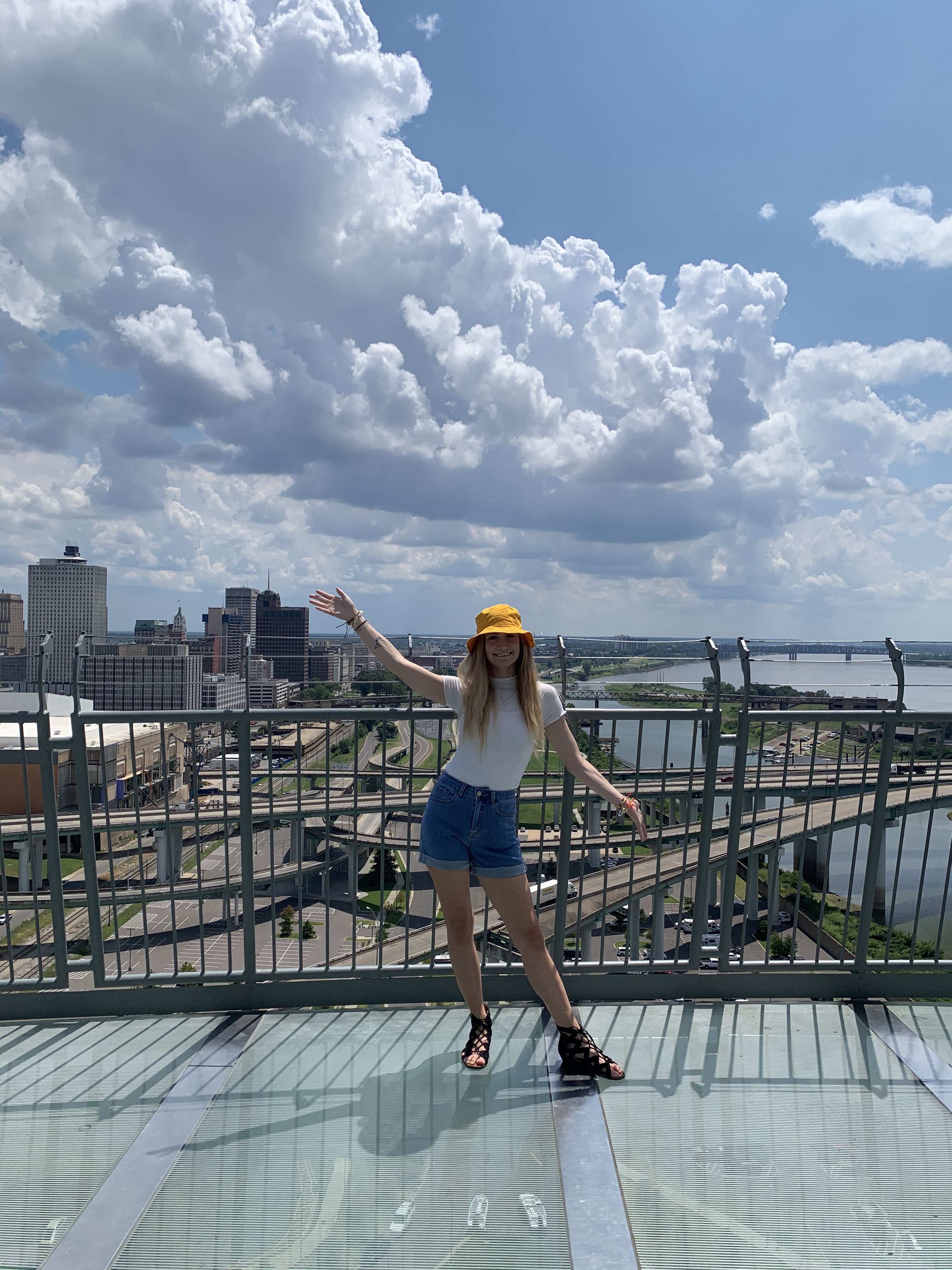 the view of Memphis, Tennessee from the top of the Bass Pro Shop Pyramid