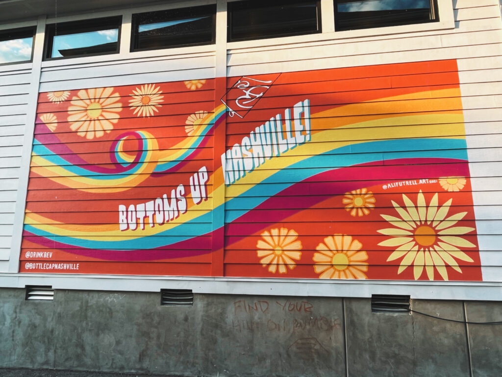 colorful Bottoms Up Nashville Mural