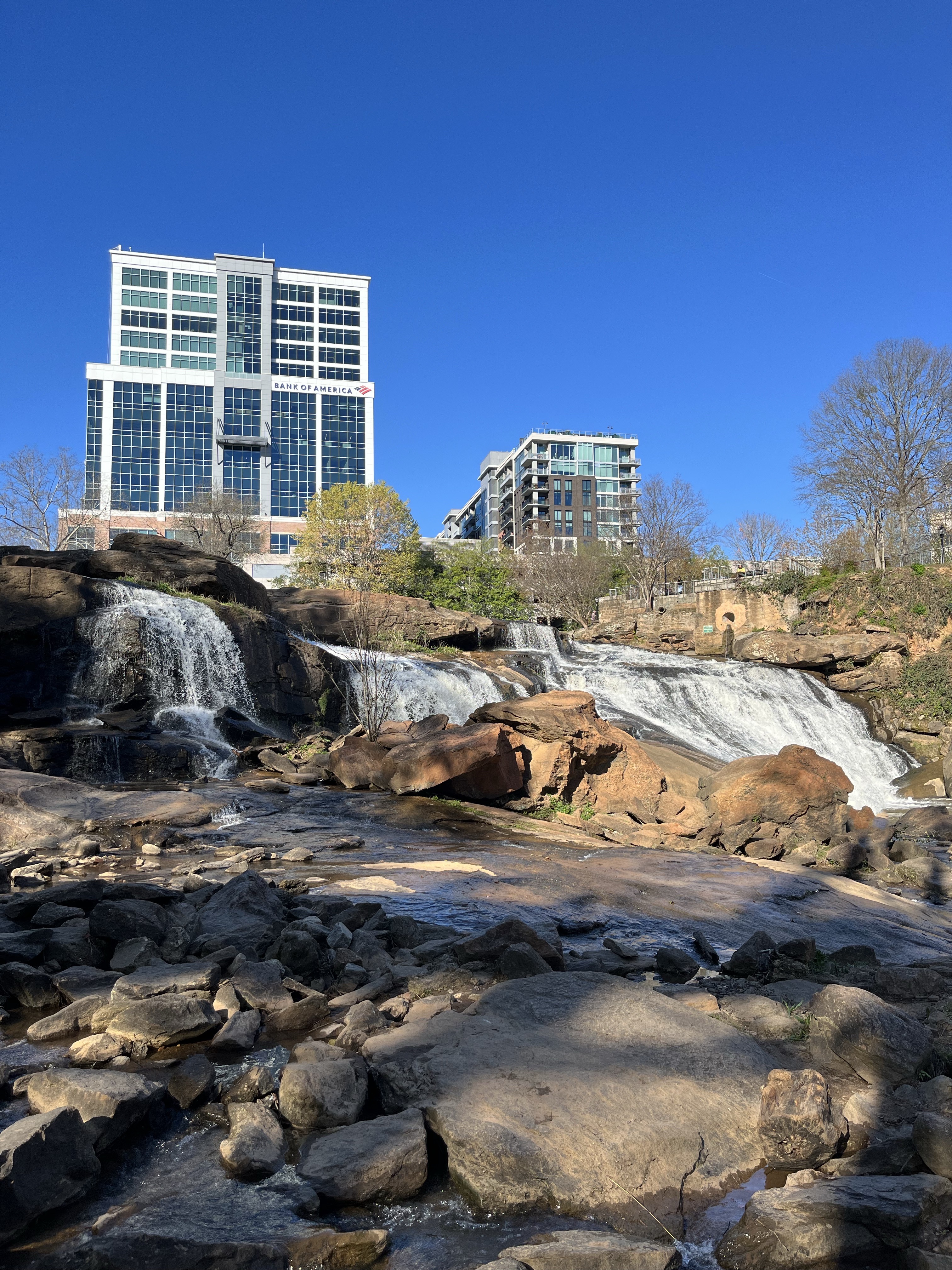 The waterfalls at Falls Park On The Reedy in Greenville