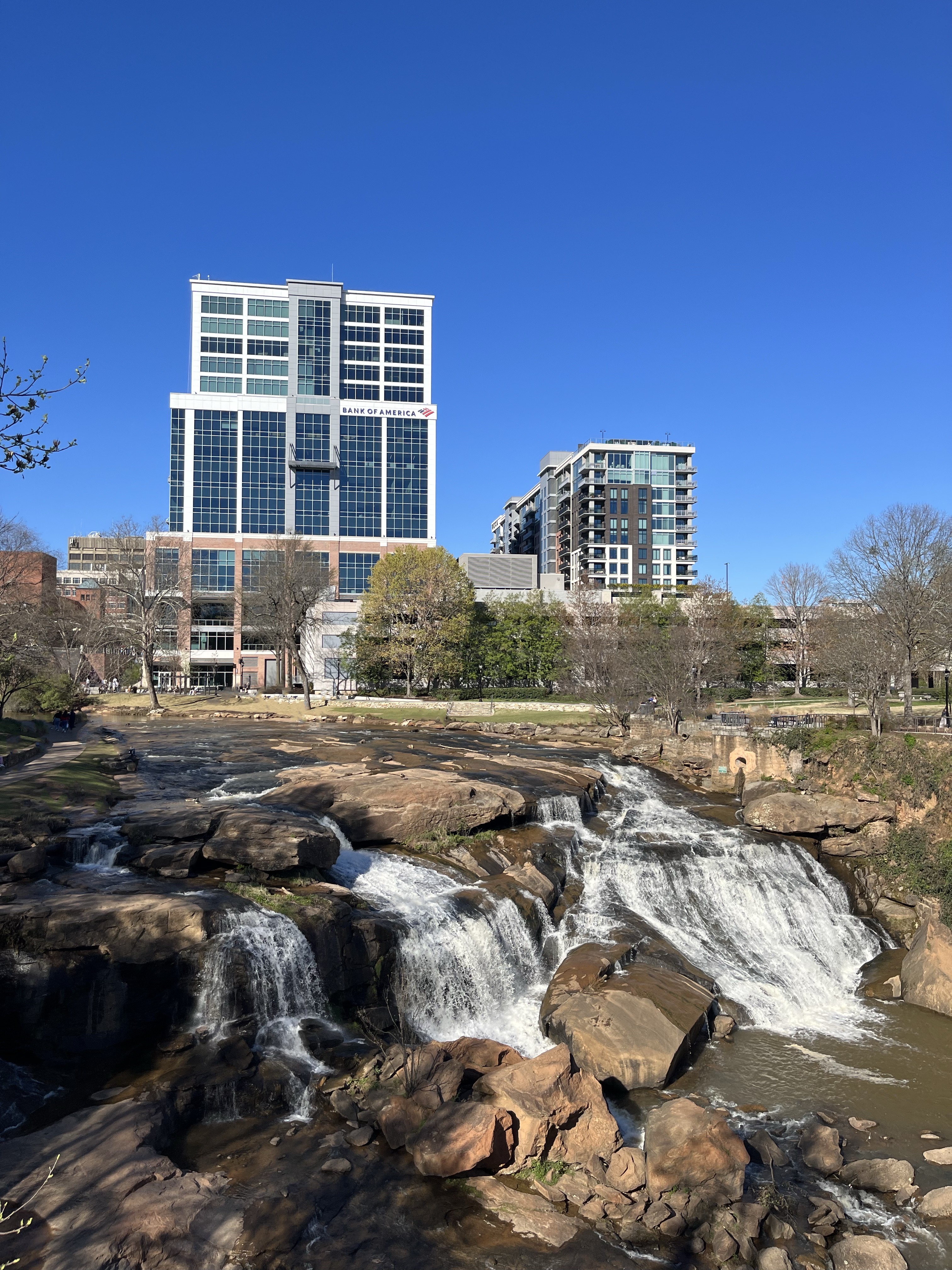 The waterfalls at Falls Park On The Reedy in Greenville