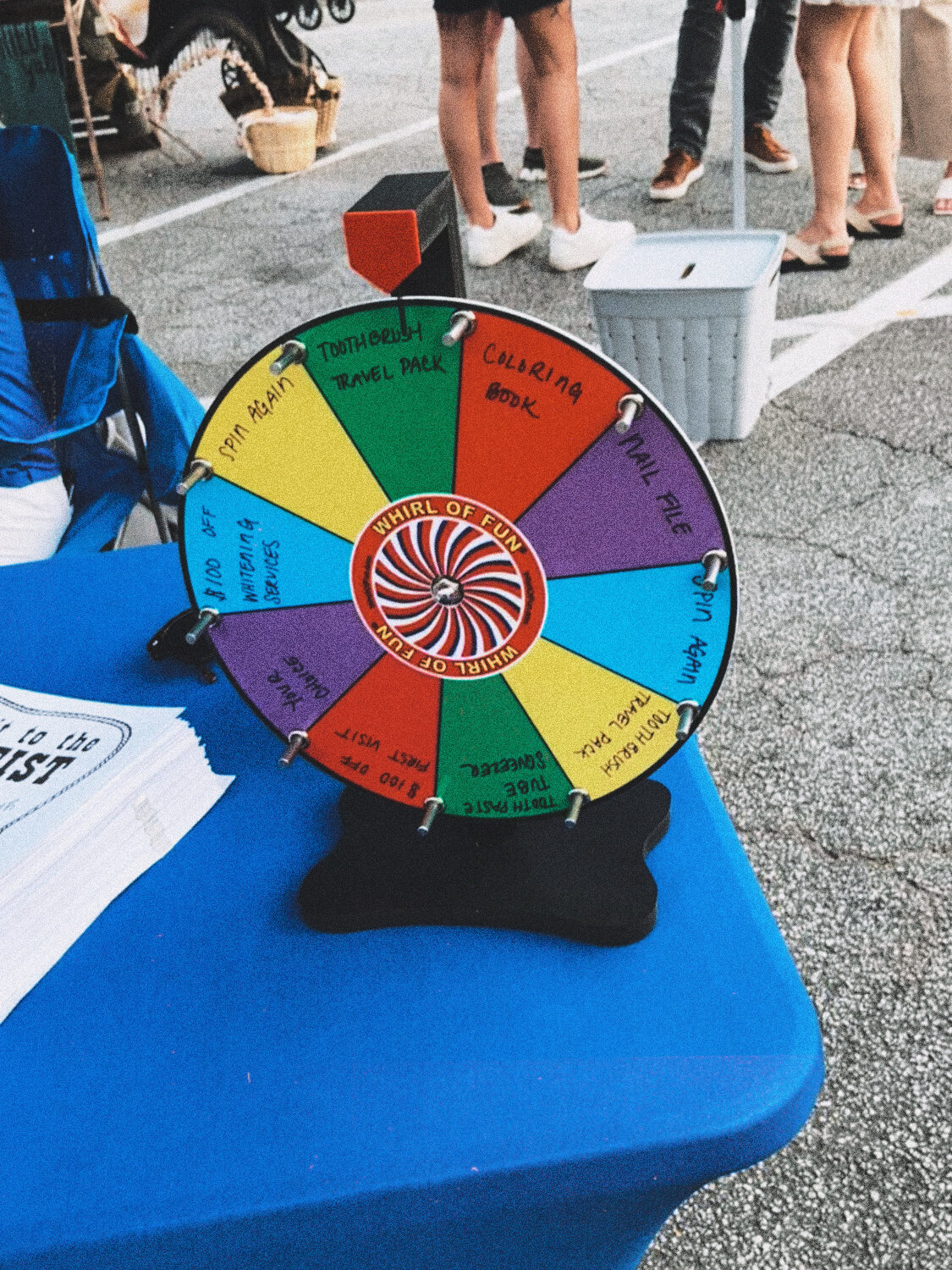 colorful wheel that you spin to win free prizes