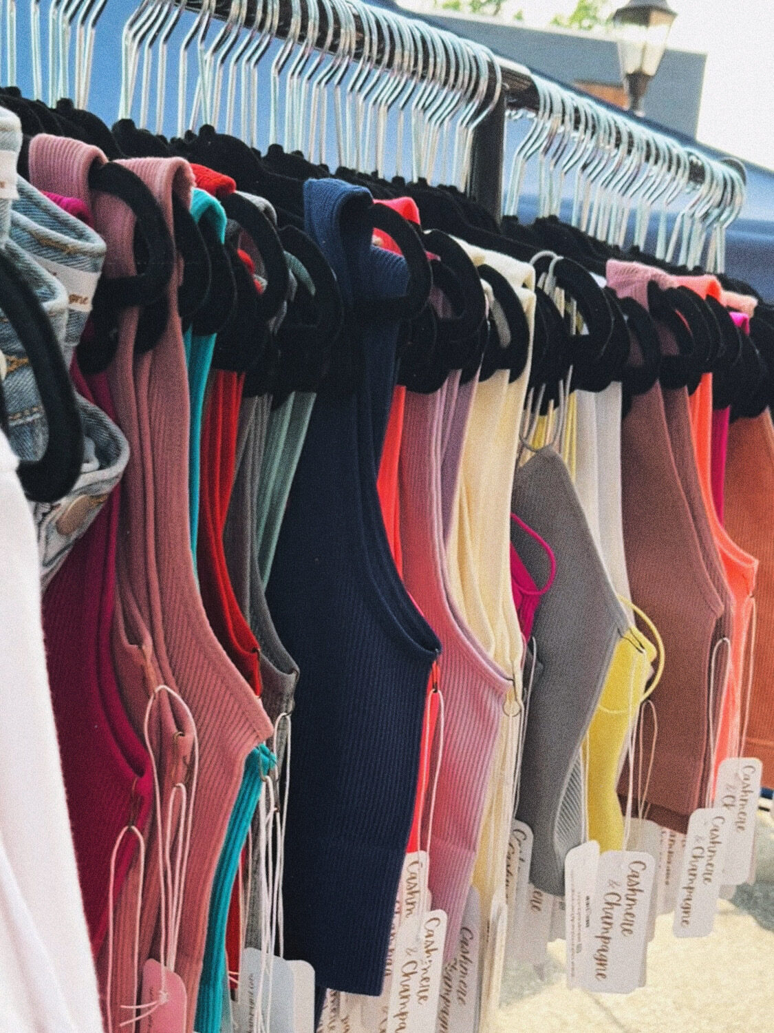 Different colored tank tops
