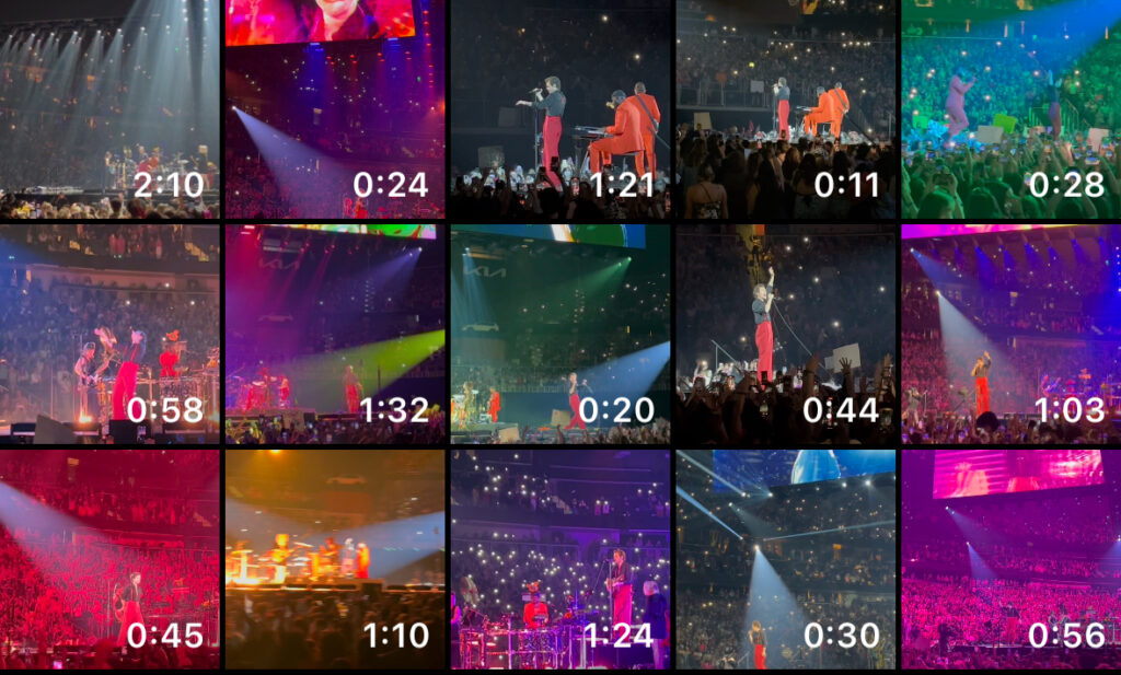 my camera roll after attending the Harry Styles concert and taking too many videos
