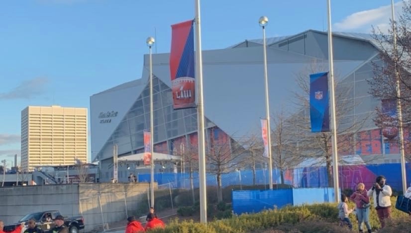 Mercedes Benz stadium in Atlanta during the Super Bowl