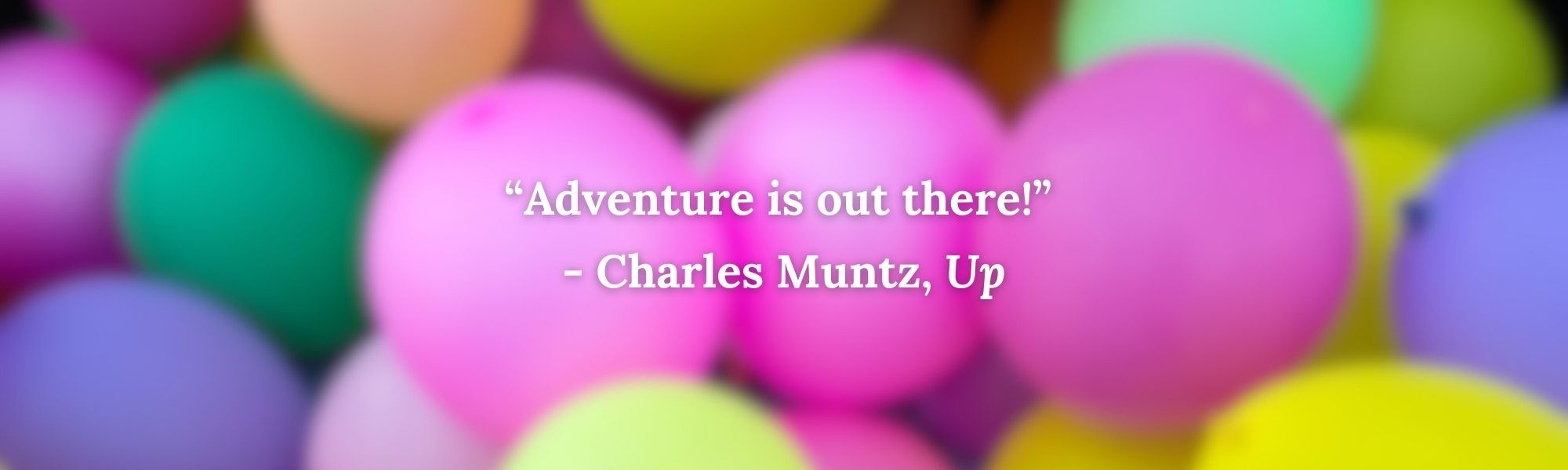 “Adventure is out there!” 
- Charles Muntz, Up